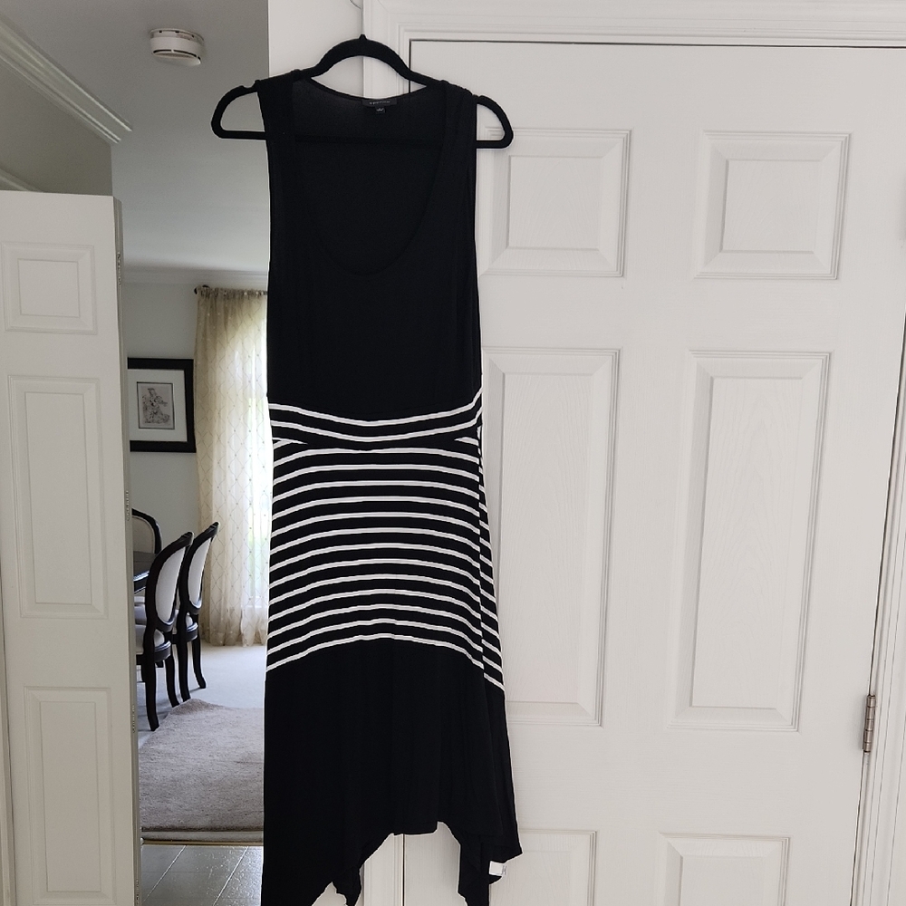 Spense Black and White Asymmetrical Maxi Dress